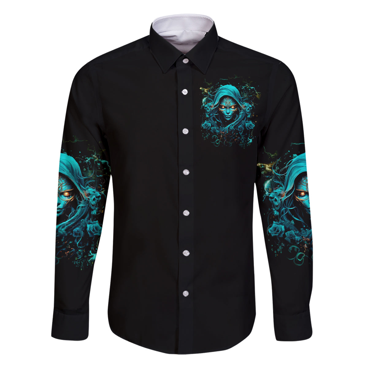 Lady Skull Family Matching Long Sleeve Bodycon Dress and Hawaiian Shirt Iam A Good Person But Don't Give Me Are To Show My Evil Side - Wonder Print Shop