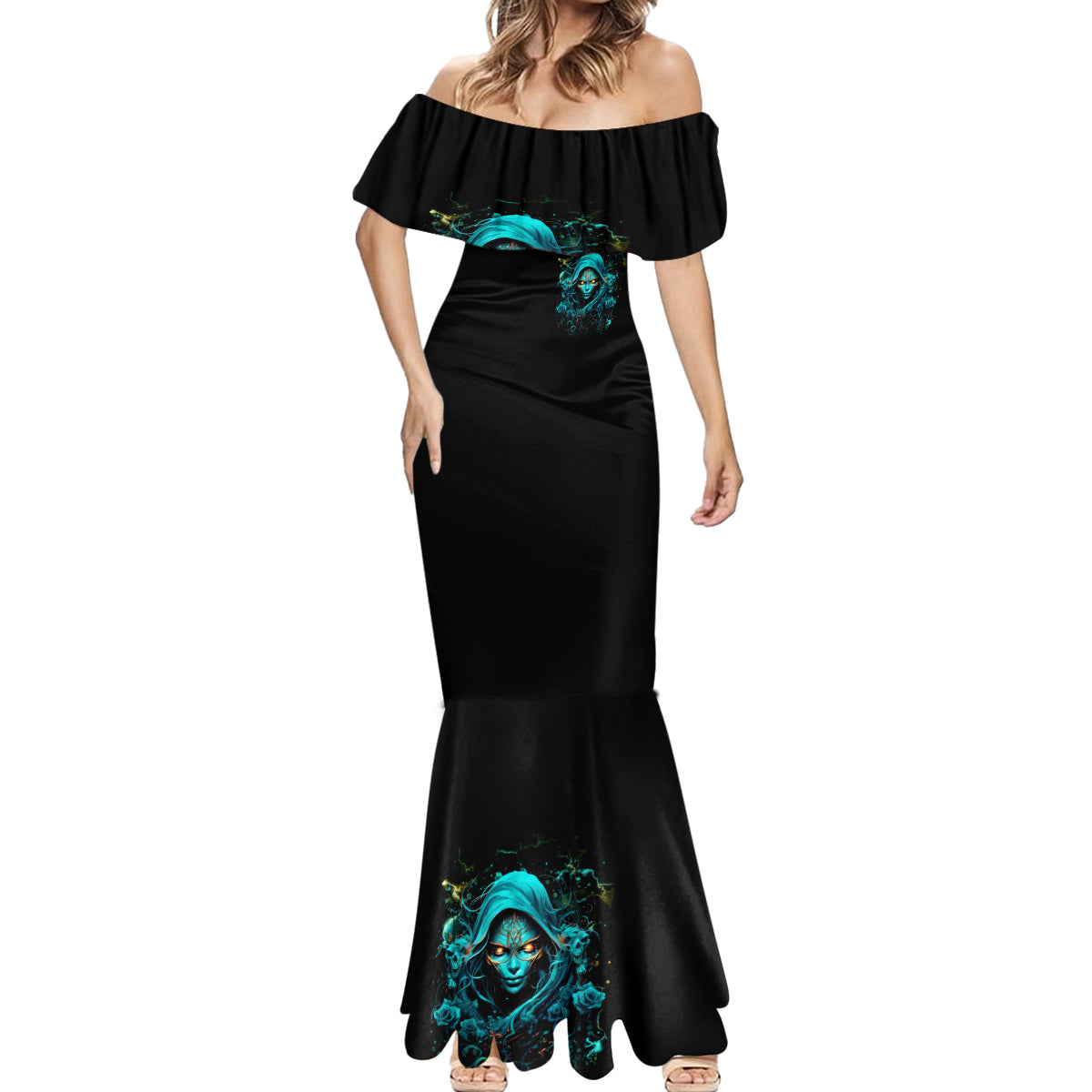 Lady Skull Mermaid Dress Iam A Good Person But Don't Give Me Are To Show My Evil Side - Wonder Print Shop