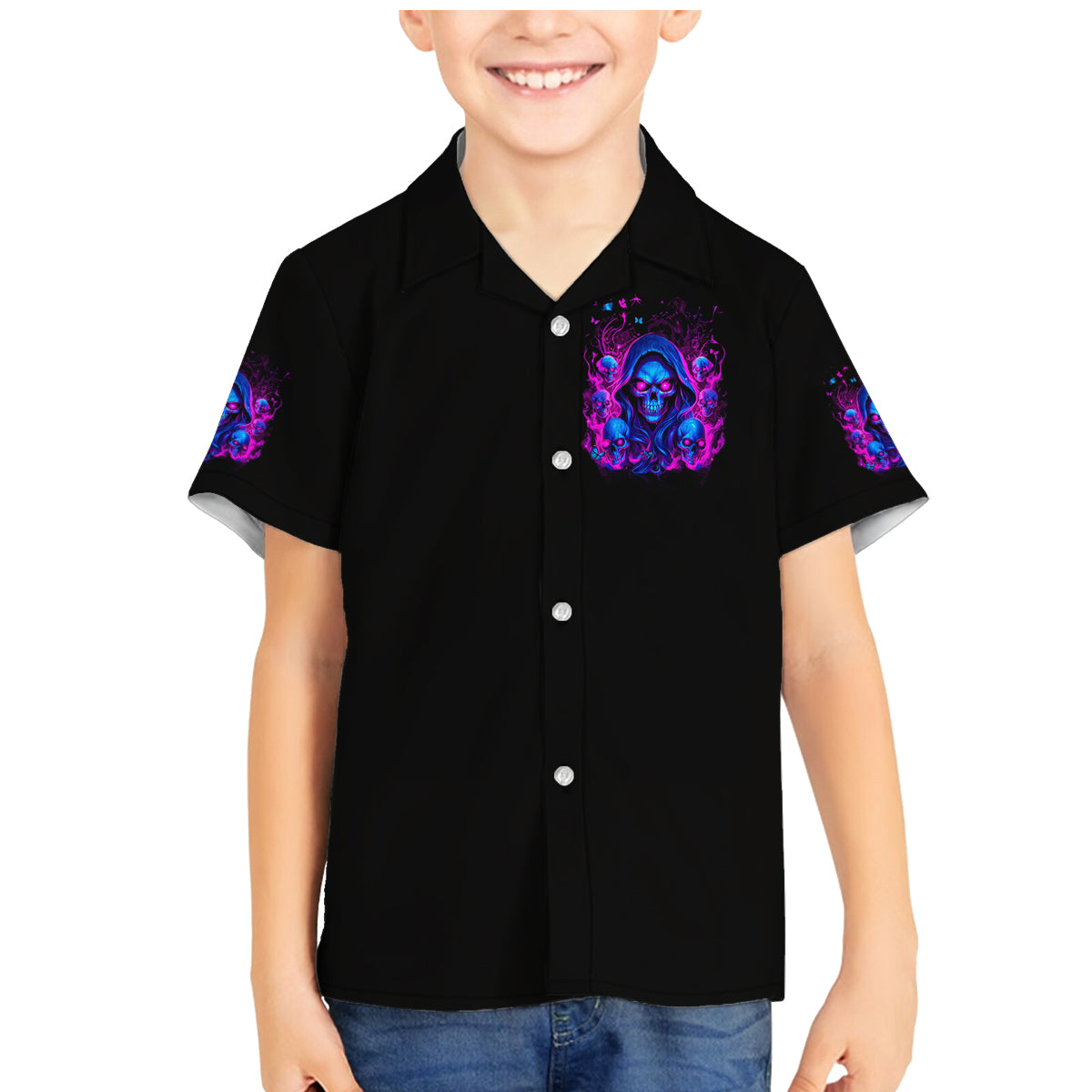 Flame Skull Family Matching Mermaid Dress and Hawaiian Shirt The Good Girl In Me Got Tired Of The Bullshit - Wonder Print Shop