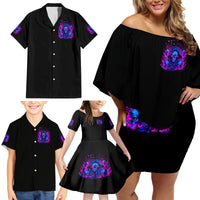 Flame Skull Family Matching Off Shoulder Short Dress and Hawaiian Shirt The Good Girl In Me Got Tired Of The Bullshit - Wonder Print Shop