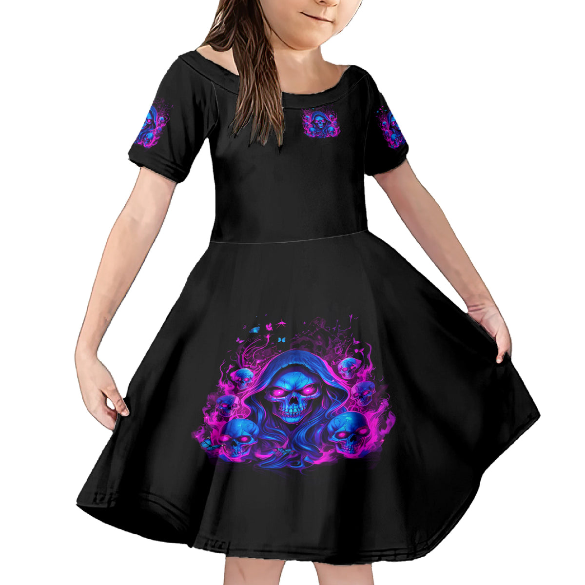 Flame Skull Family Matching Short Sleeve Bodycon Dress and Hawaiian Shirt The Good Girl In Me Got Tired Of The Bullshit - Wonder Print Shop