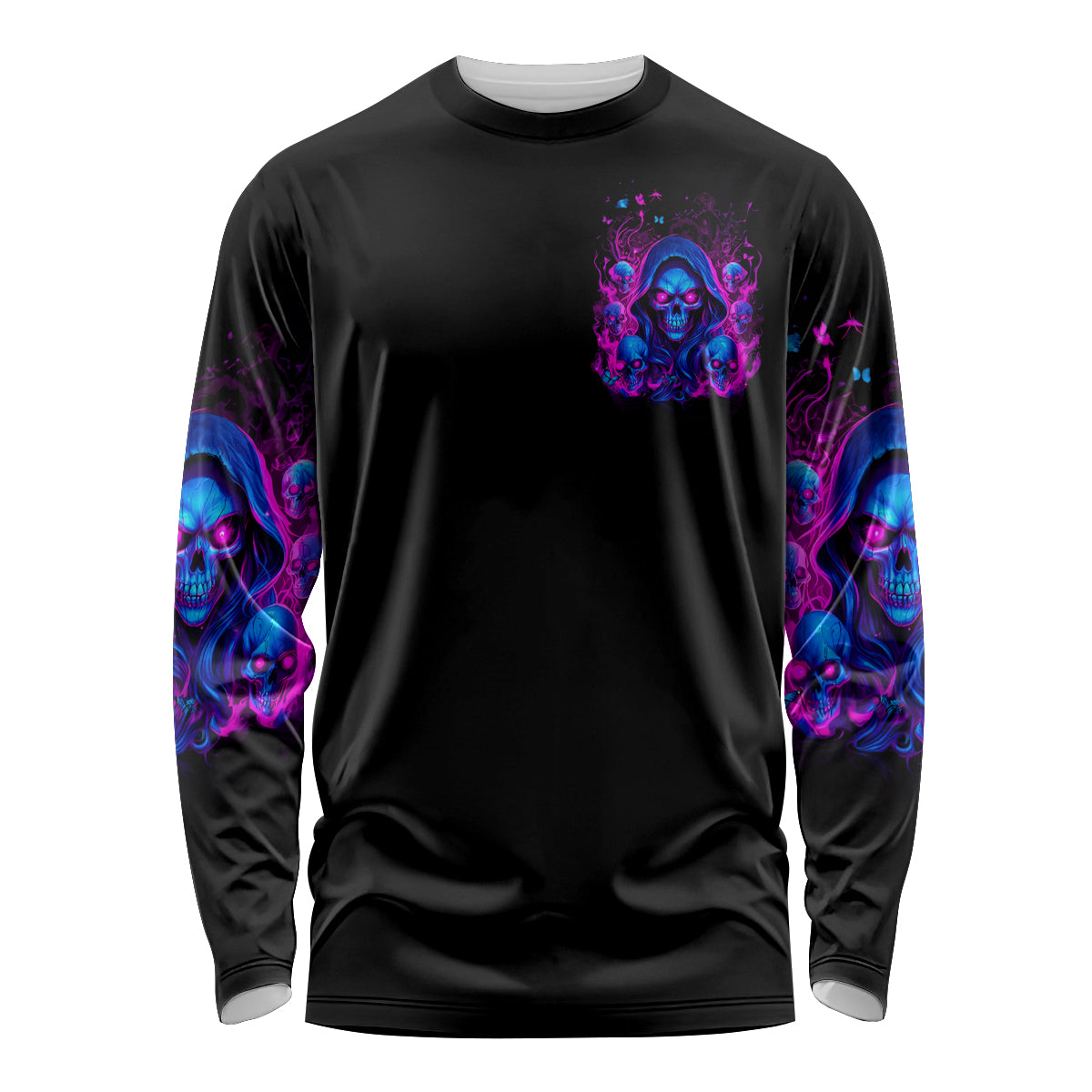 Flame Skull Long Sleeve Shirt The Good Girl In Me Got Tired Of The Bullshit - Wonder Print Shop
