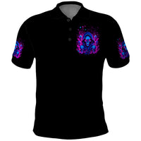 Flame Skull Polo Shirt The Good Girl In Me Got Tired Of The Bullshit - Wonder Print Shop