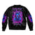 Flame Skull Sleeve Zip Bomber Jacket The Good Girl In Me Got Tired Of The Bullshit - Wonder Print Shop