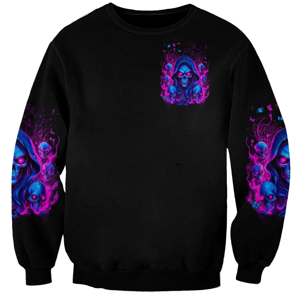 Flame Skull Sweatshirt The Good Girl In Me Got Tired Of The Bullshit - Wonder Print Shop