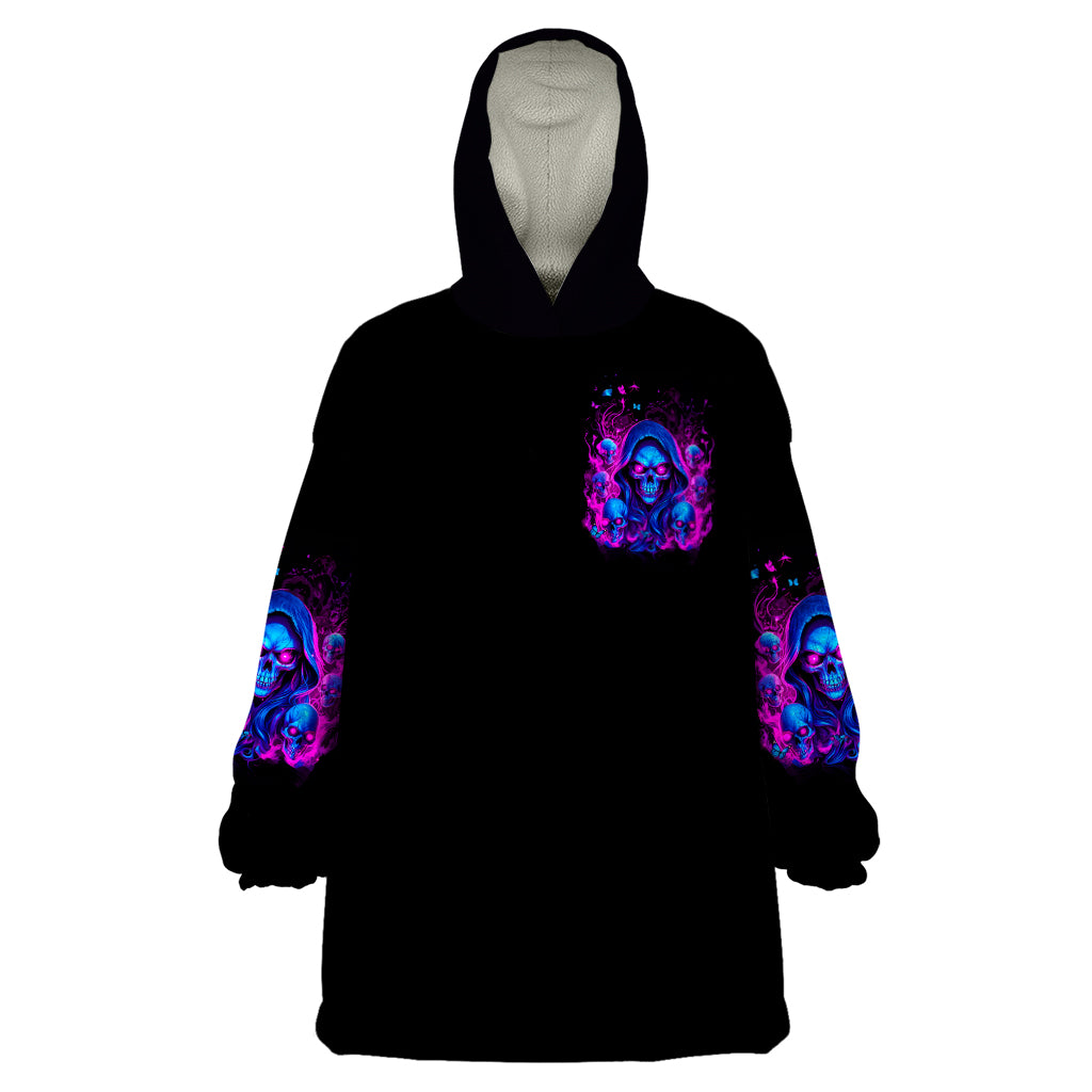 Flame Skull Wearable Blanket Hoodie The Good Girl In Me Got Tired Of The Bullshit - Wonder Print Shop