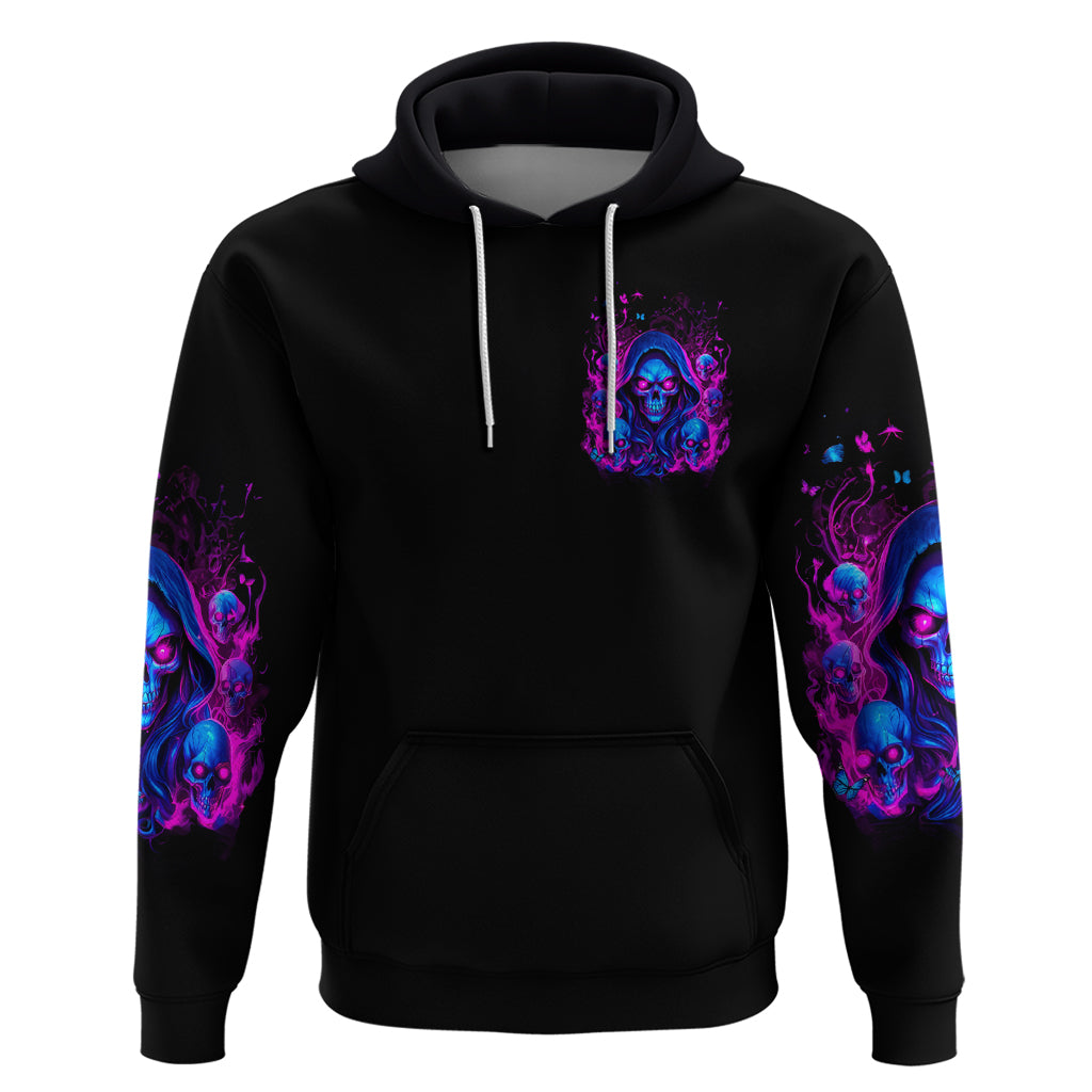 Flame Skull Zip Hoodie The Good Girl In Me Got Tired Of The Bullshit - Wonder Print Shop