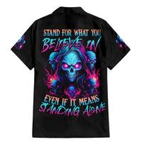 Lady Skull Family Matching Mermaid Dress and Hawaiian Shirt Stand For What You Believe In Even If It Means Standing Alone - Wonder Print Shop