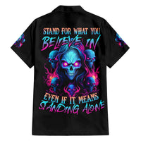 Lady Skull Family Matching Off Shoulder Maxi Dress and Hawaiian Shirt Stand For What You Believe In Even If It Means Standing Alone - Wonder Print Shop