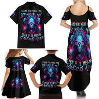 Lady Skull Family Matching Summer Maxi Dress and Hawaiian Shirt Stand For What You Believe In Even If It Means Standing Alone - Wonder Print Shop