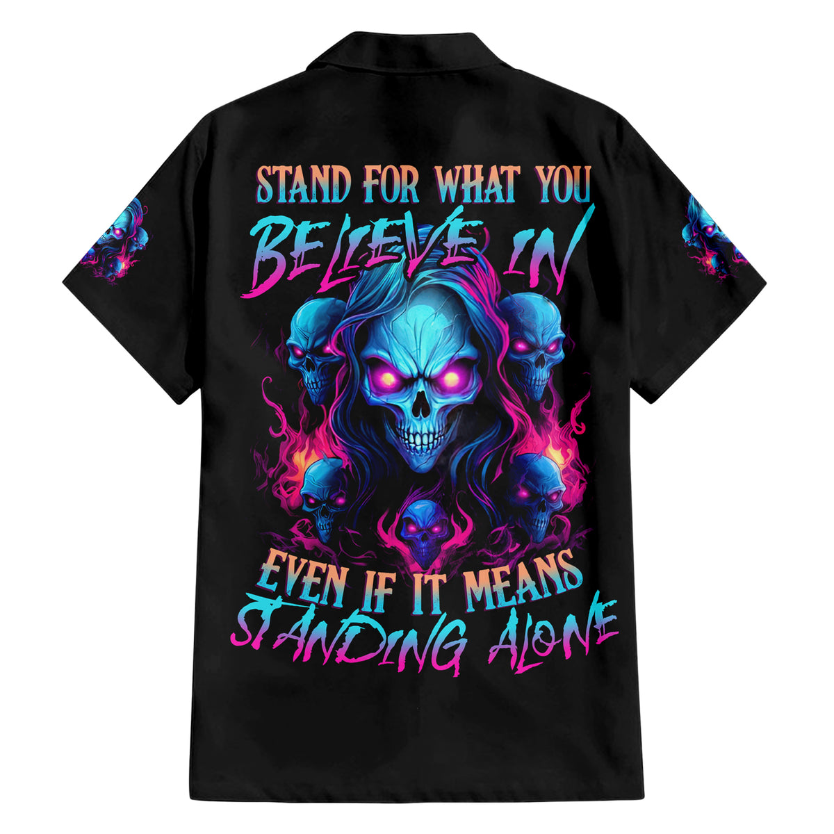 Lady Skull Hawaiian Shirt Stand For What You Believe In Even If It Means Standing Alone - Wonder Print Shop