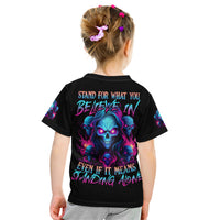 Lady Skull Kid T Shirt Stand For What You Believe In Even If It Means Standing Alone - Wonder Print Shop