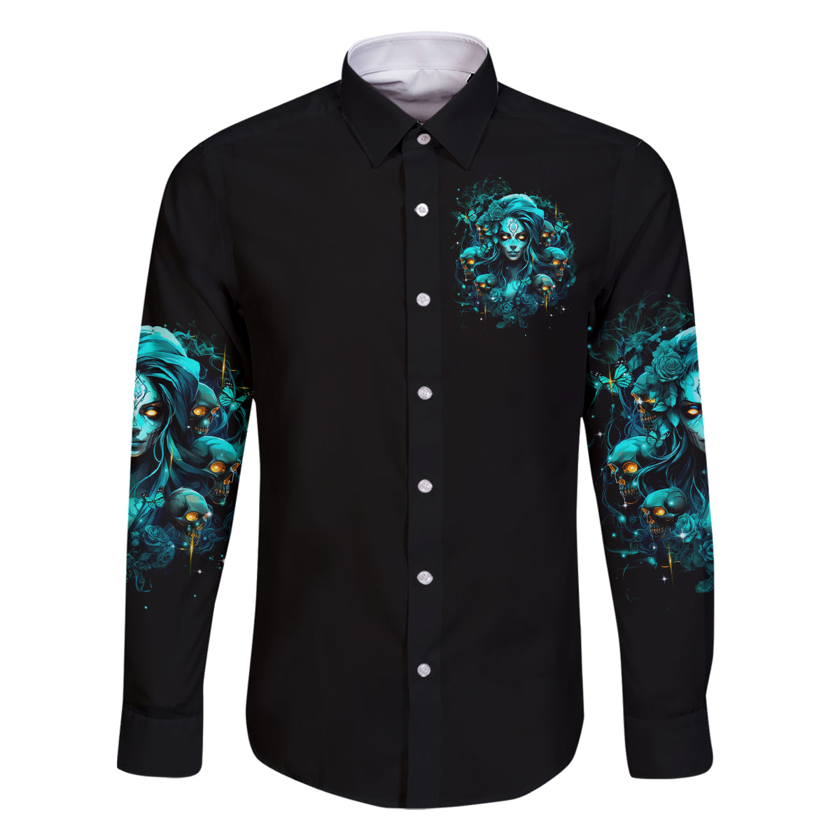 Lady Skull Family Matching Long Sleeve Bodycon Dress and Hawaiian Shirt Assuming I Was Like Most Girls Was Your First Mistake - Wonder Print Shop