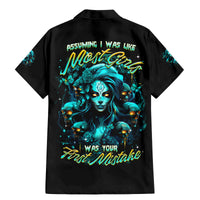 Lady Skull Family Matching Mermaid Dress and Hawaiian Shirt Assuming I Was Like Most Girls Was Your First Mistake - Wonder Print Shop