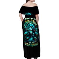 Lady Skull Family Matching Off Shoulder Maxi Dress and Hawaiian Shirt Assuming I Was Like Most Girls Was Your First Mistake - Wonder Print Shop