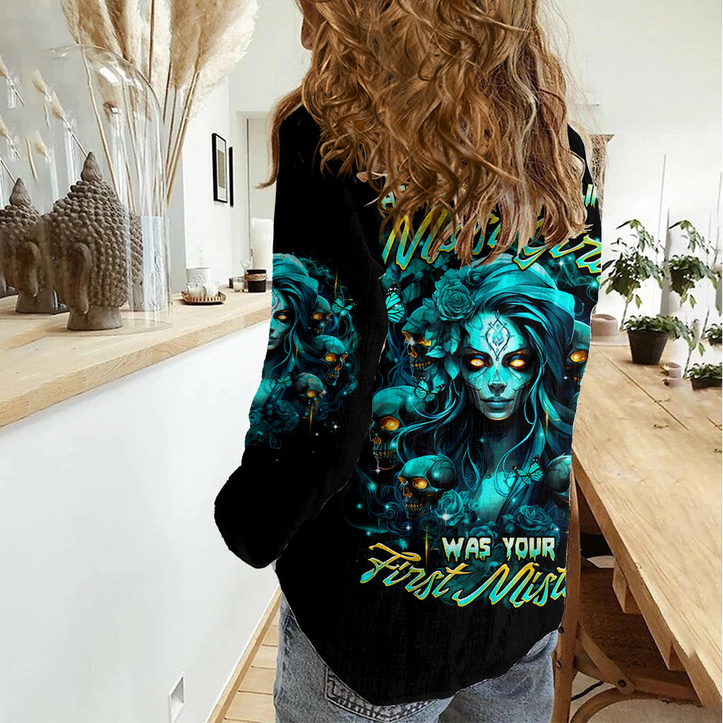 Lady Skull Women Casual Shirt Assuming I Was Like Most Girls Was Your First Mistake - Wonder Print Shop