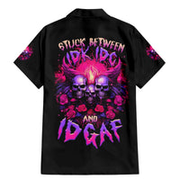 Rose Skull Family Matching Mermaid Dress and Hawaiian Shirt Stuck Between IDK IDC And IDGAF - Wonder Print Shop