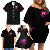 Rose Skull Family Matching Off Shoulder Short Dress and Hawaiian Shirt Stuck Between IDK IDC And IDGAF - Wonder Print Shop