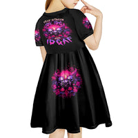 Rose Skull Kid Short Sleeve Dress Stuck Between IDK IDC And IDGAF - Wonder Print Shop