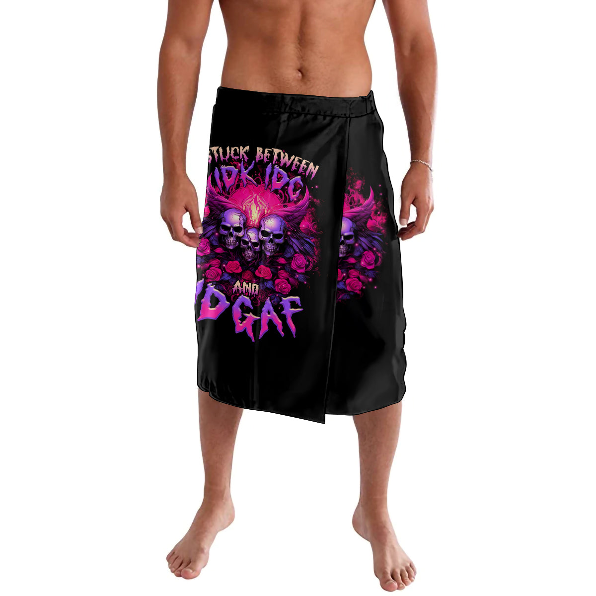 Rose Skull Lavalava Stuck Between IDK IDC And IDGAF - Wonder Print Shop
