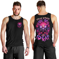 Rose Skull Men Tank Top Stuck Between IDK IDC And IDGAF - Wonder Print Shop