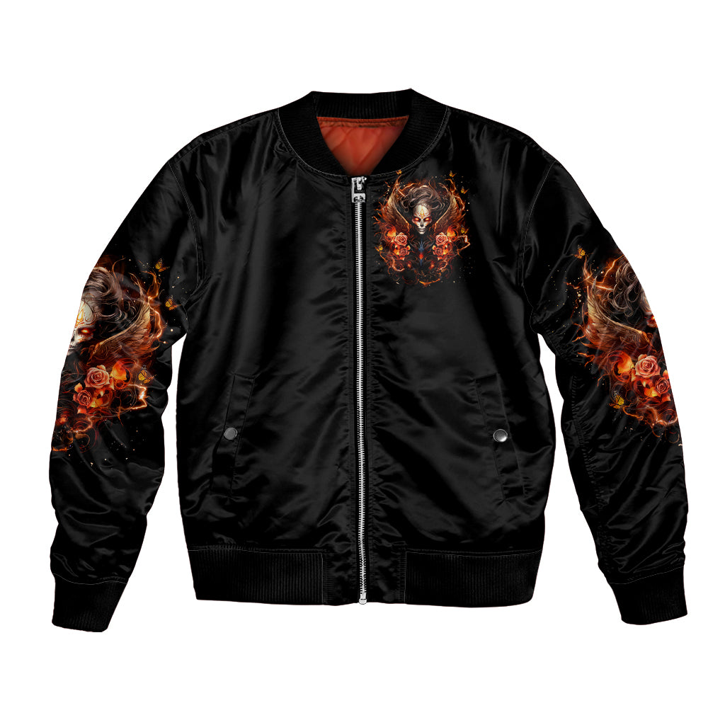 Angel Skull Bomber Jacket Sometimes An Angel Sometimes A Hellrasier - Wonder Print Shop