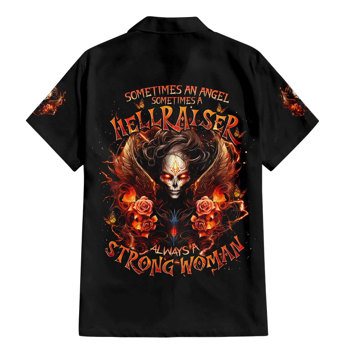 Angel Skull Family Matching Mermaid Dress and Hawaiian Shirt Sometimes An Angel Sometimes A Hellrasier - Wonder Print Shop