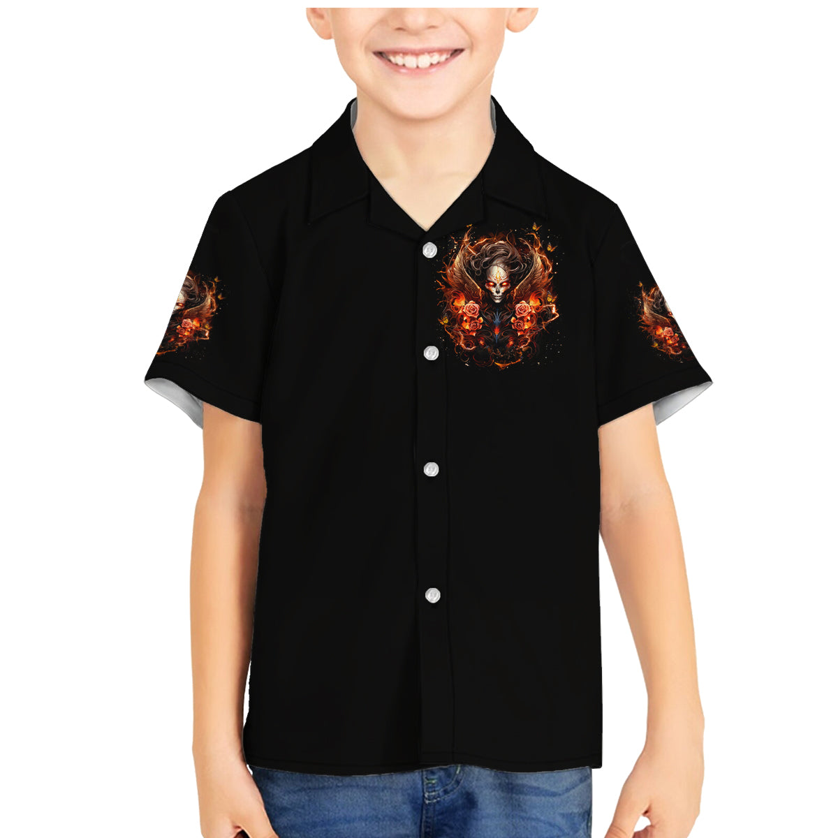 Angel Skull Family Matching Mermaid Dress and Hawaiian Shirt Sometimes An Angel Sometimes A Hellrasier - Wonder Print Shop