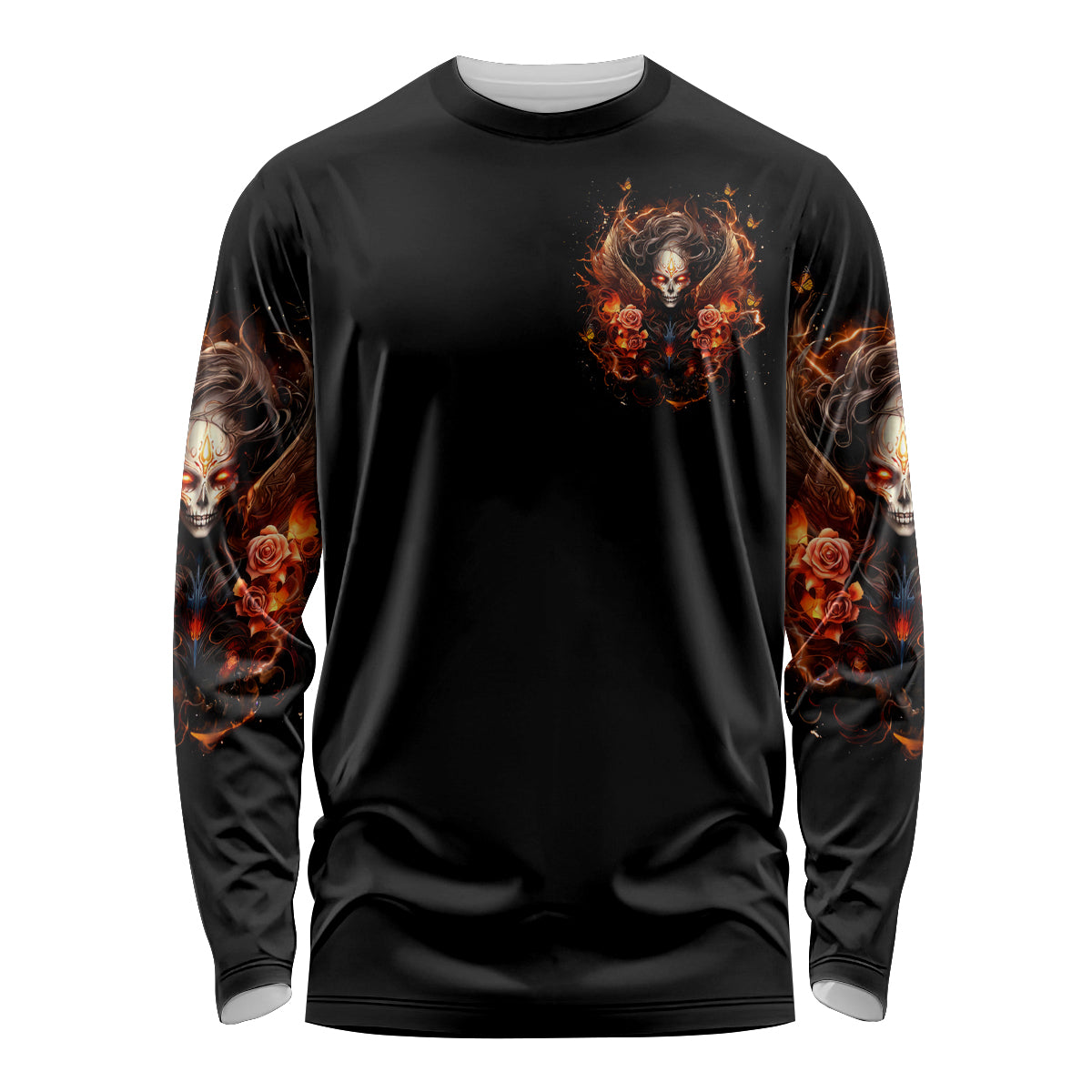 Angel Skull Long Sleeve Shirt Sometimes An Angel Sometimes A Hellrasier - Wonder Print Shop