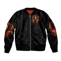 Angel Skull Sleeve Zip Bomber Jacket Sometimes An Angel Sometimes A Hellrasier - Wonder Print Shop