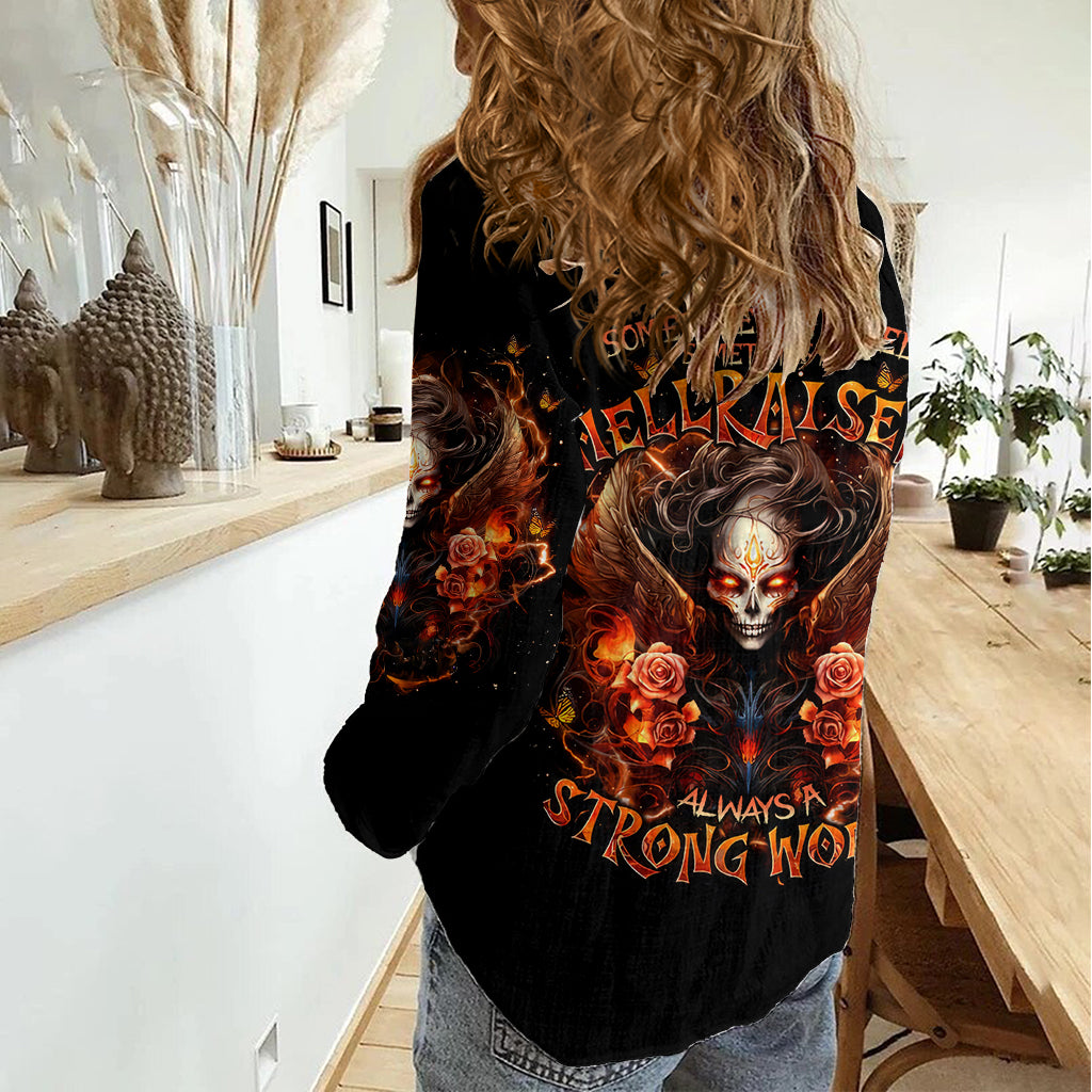 Angel Skull Women Casual Shirt Sometimes An Angel Sometimes A Hellrasier - Wonder Print Shop