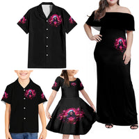 Rose Skull Family Matching Off Shoulder Maxi Dress and Hawaiian Shirt I Hold A Beast An Angel And A Crazy Lady In Me - Wonder Print Shop