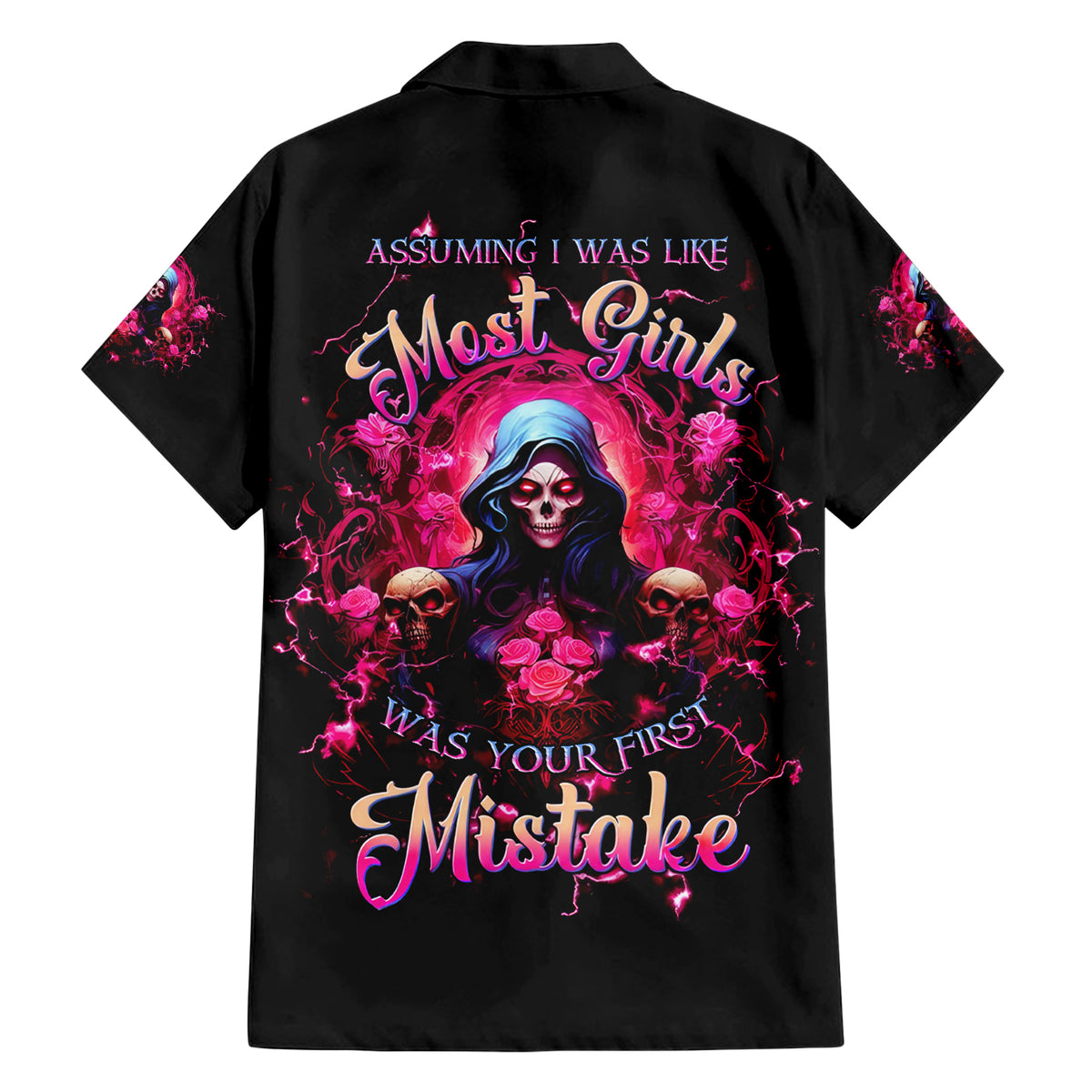 Rose Skull Family Matching Short Sleeve Bodycon Dress and Hawaiian Shirt I Hold A Beast An Angel And A Crazy Lady In Me - Wonder Print Shop