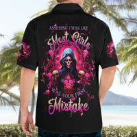 Rose Skull Hawaiian Shirt I Hold A Beast An Angel And A Crazy Lady In Me - Wonder Print Shop