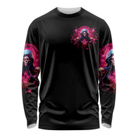 Rose Skull Long Sleeve Shirt I Hold A Beast An Angel And A Crazy Lady In Me - Wonder Print Shop