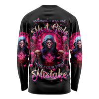 Rose Skull Long Sleeve Shirt I Hold A Beast An Angel And A Crazy Lady In Me - Wonder Print Shop