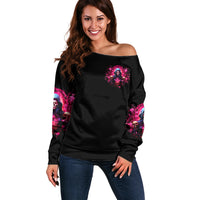Rose Skull Off Shoulder Sweater I Hold A Beast An Angel And A Crazy Lady In Me - Wonder Print Shop