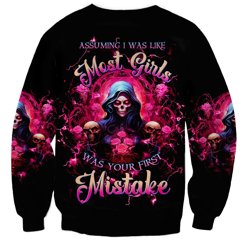 Rose Skull Sweatshirt I Hold A Beast An Angel And A Crazy Lady In Me - Wonder Print Shop