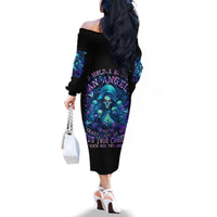 Flame Skull Family Matching Off Shoulder Long Sleeve Dress and Hawaiian Shirt If You Kick Me When I'm Down You Better Pray I Don't Get Up - Wonder Print Shop