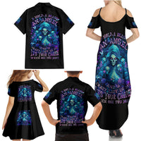 Flame Skull Family Matching Summer Maxi Dress and Hawaiian Shirt If You Kick Me When I'm Down You Better Pray I Don't Get Up - Wonder Print Shop