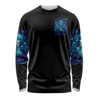 Flame Skull Long Sleeve Shirt If You Kick Me When I'm Down You Better Pray I Don't Get Up - Wonder Print Shop
