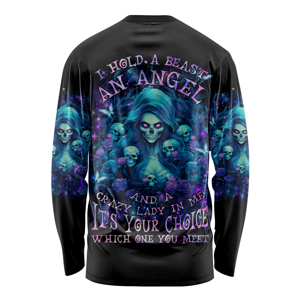 Flame Skull Long Sleeve Shirt If You Kick Me When I'm Down You Better Pray I Don't Get Up - Wonder Print Shop
