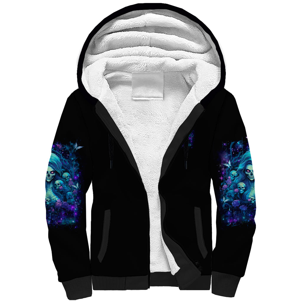Flame Skull Sherpa Hoodie If You Kick Me When I'm Down You Better Pray I Don't Get Up - Wonder Print Shop