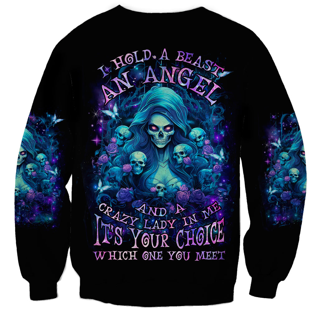 Flame Skull Sweatshirt If You Kick Me When I'm Down You Better Pray I Don't Get Up - Wonder Print Shop
