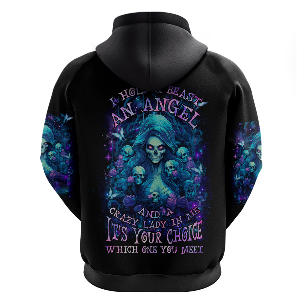 Flame Skull Zip Hoodie If You Kick Me When I'm Down You Better Pray I Don't Get Up - Wonder Print Shop