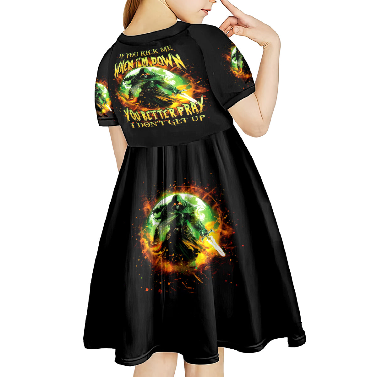 Fairy Skull Kid Short Sleeve Dress In My Next Life I Want To Be The Karme Fairy - Wonder Print Shop