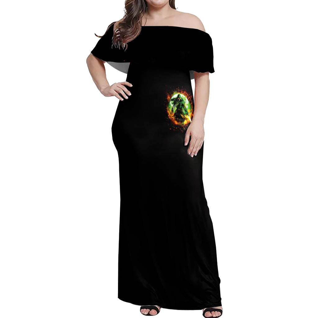 Fairy Skull Off Shoulder Maxi Dress In My Next Life I Want To Be The Karme Fairy - Wonder Print Shop