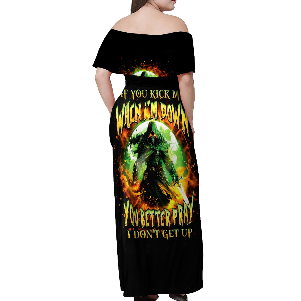 Fairy Skull Off Shoulder Maxi Dress In My Next Life I Want To Be The Karme Fairy - Wonder Print Shop