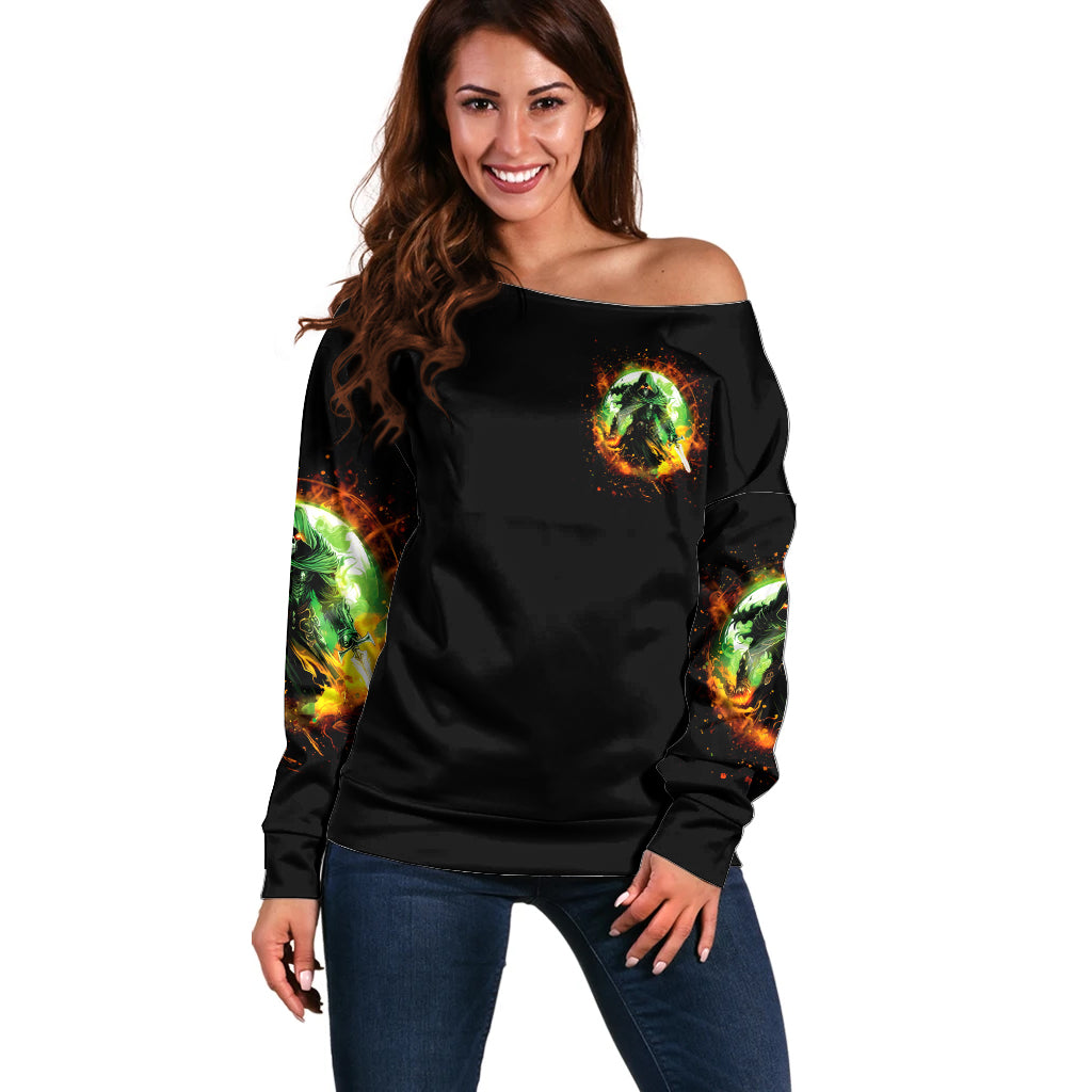 Fairy Skull Off Shoulder Sweater In My Next Life I Want To Be The Karme Fairy - Wonder Print Shop