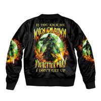 Fairy Skull Sleeve Zip Bomber Jacket In My Next Life I Want To Be The Karme Fairy - Wonder Print Shop